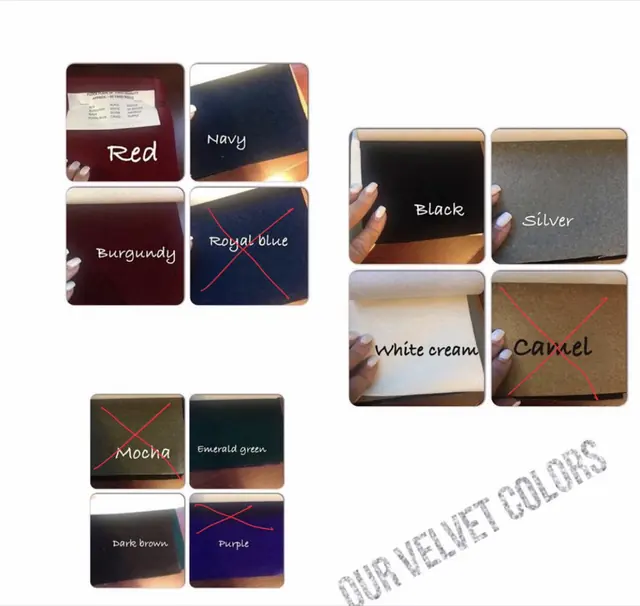 Velvet color swatches